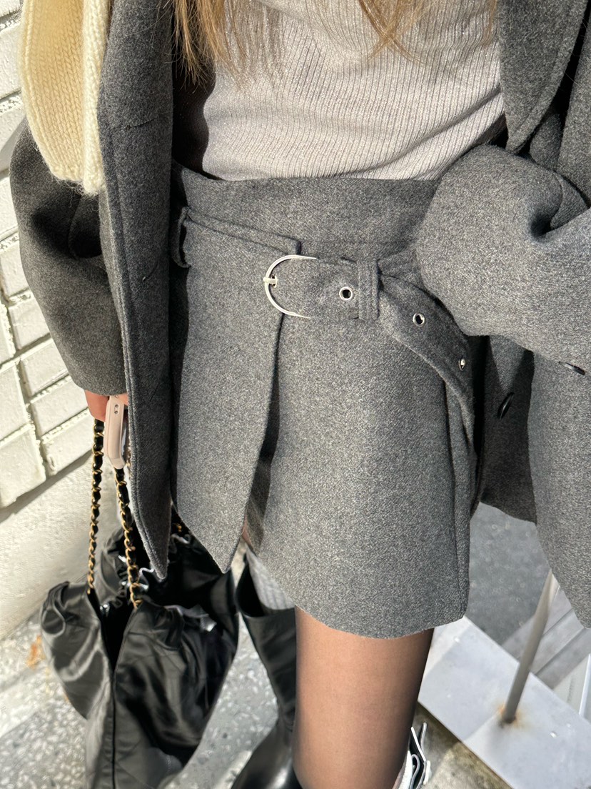 ZEROZERO東大門㊣實拍女裝新款職業25秋冬休閑裙褲羊毛腰帶ZEROZERO裙褲圖色2