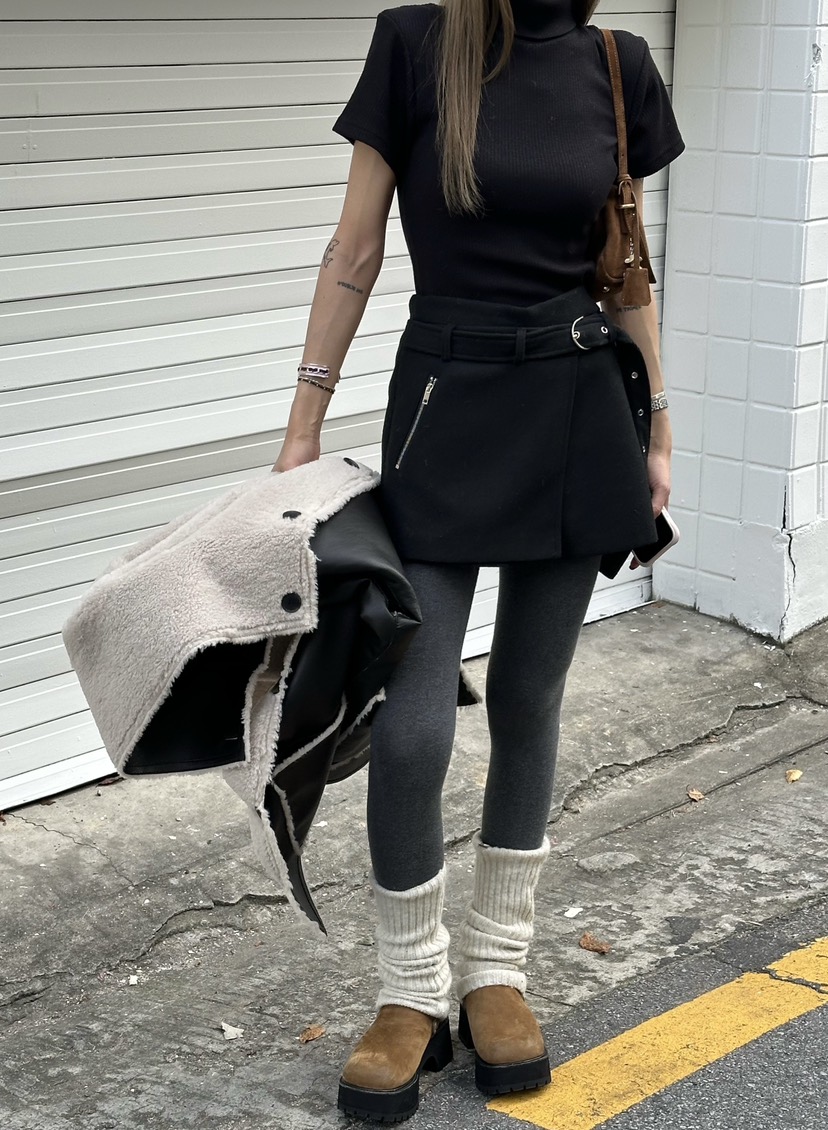 ZEROZERO東大門㊣實拍女裝新款職業25秋冬休閑裙褲羊毛腰帶ZEROZERO裙褲圖色3