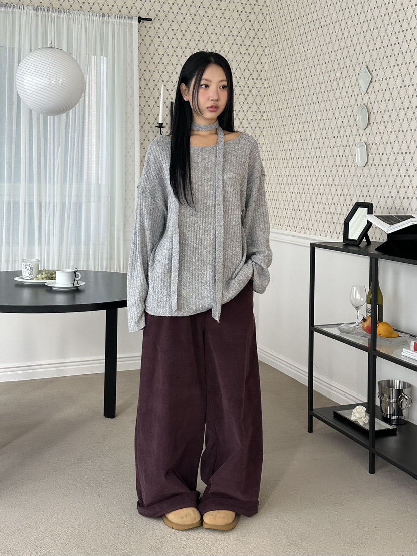 I MFACT東大門㊣代購女裝新款休閑25秋冬人氣時尚針織衫船領I MFACT針織衫