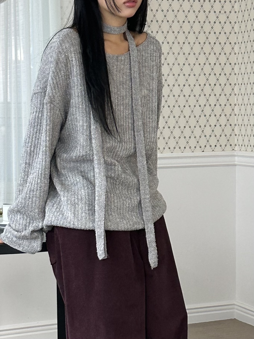 I MFACT東大門㊣代購女裝新款休閑25秋冬人氣時尚針織衫船領I MFACT針織衫