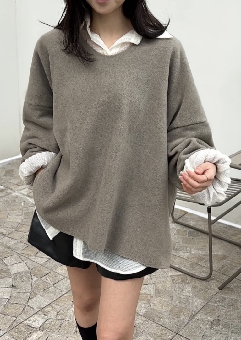 CLASSY-O韓國代購㊣女裝新品25秋冬推薦時尚衛衣不含內搭拼色CLASSY-O衛衣