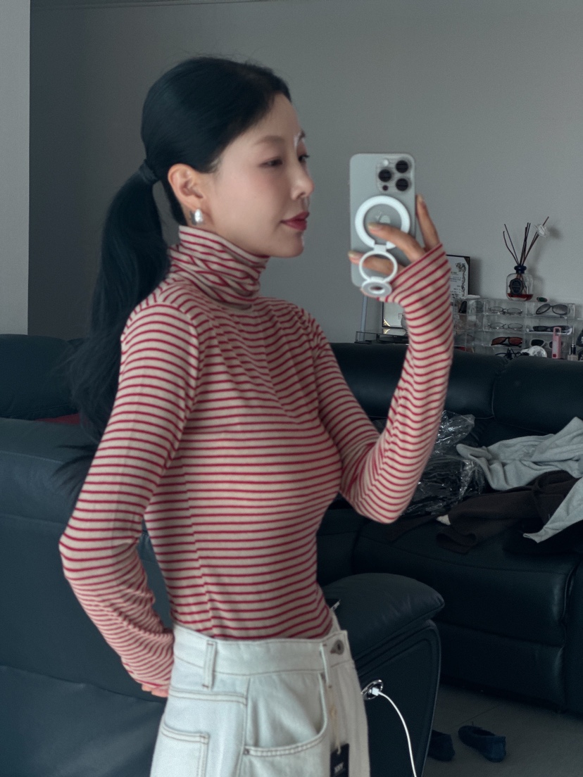 MILUI東大門㊣直郵女士新款時尚熱賣休閑25秋冬長袖T恤羊毛MILUI長袖T恤