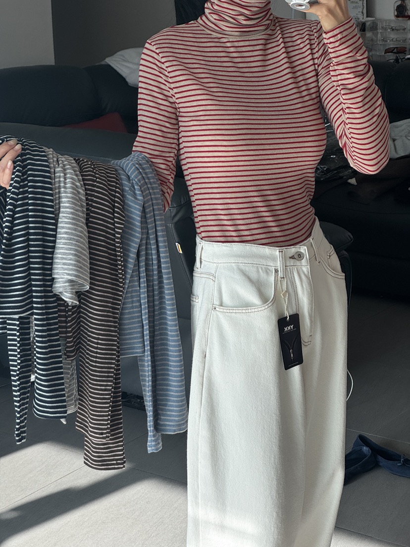 MILUI東大門㊣直郵女士新款時尚熱賣休閑25秋冬長袖T恤羊毛MILUI長袖T恤