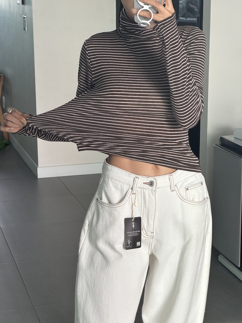 MILUI東大門㊣直郵女士新款時尚熱賣休閑25秋冬長袖T恤羊毛MILUI長袖T恤