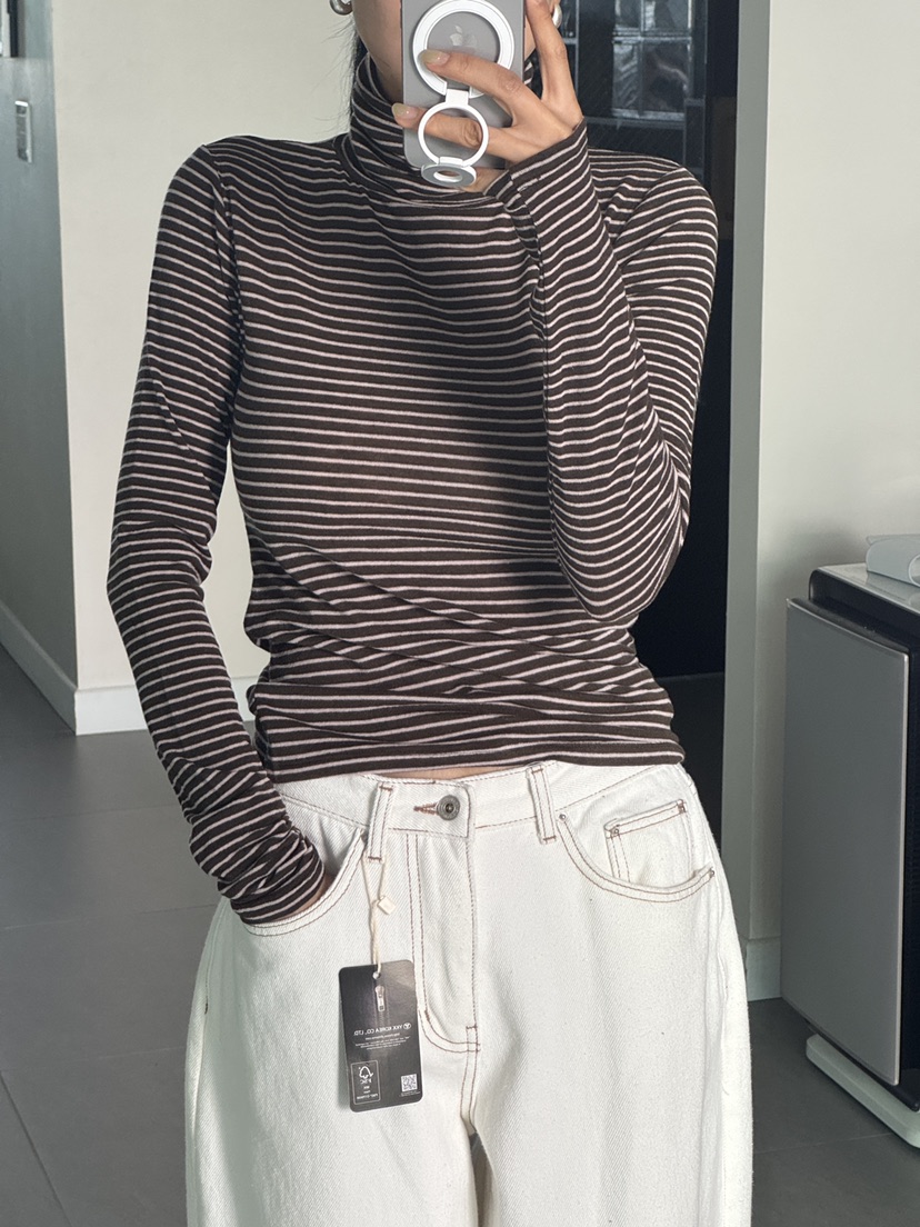 MILUI東大門㊣直郵女士新款時尚熱賣休閑25秋冬長袖T恤羊毛MILUI長袖T恤