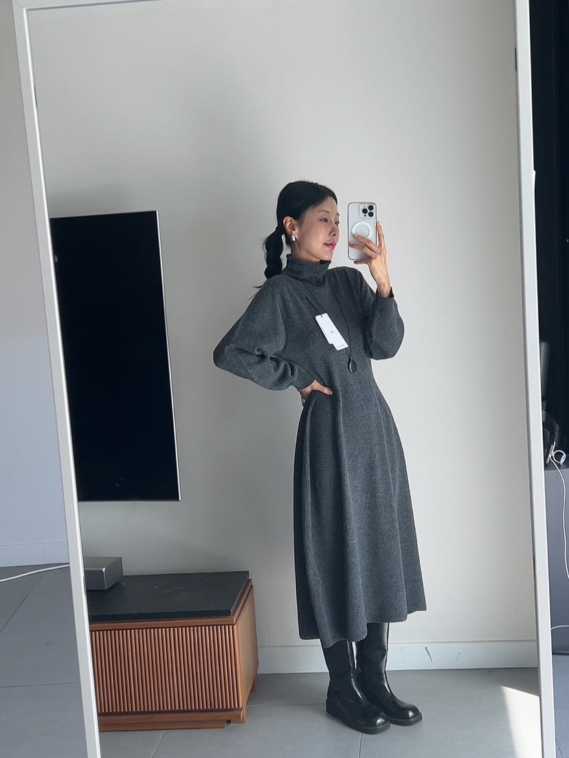 MILUI韓國代購㊣女裝新品真品熱賣職業25秋冬人氣休閑連衣裙MILUI連衣裙