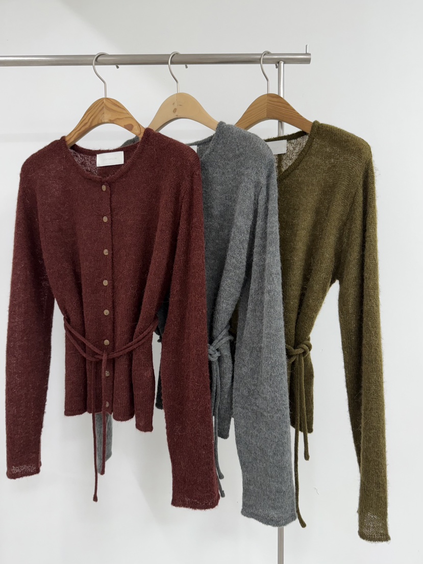 YIKHO STYLE東大門㊣實拍女士新品熱賣職業針織衫含腰繩羊駝YIKHO STYLE針織衫