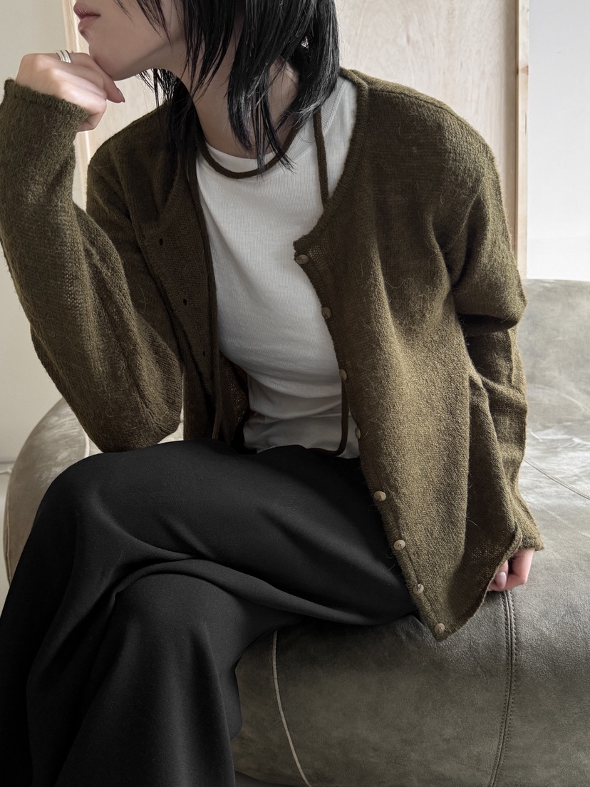 YIKHO STYLE東大門㊣實拍女士新品熱賣職業針織衫含腰繩羊駝YIKHO STYLE針織衫