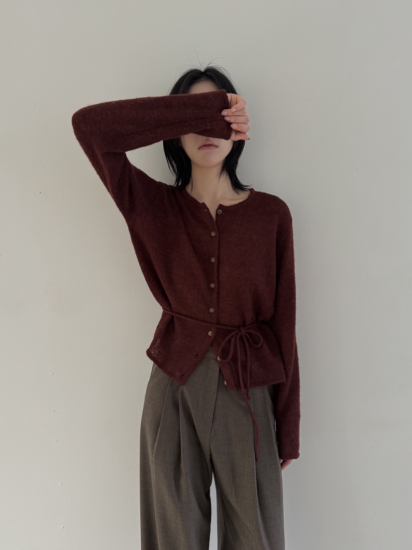 YIKHO STYLE東大門㊣實拍女士新品熱賣職業針織衫含腰繩羊駝YIKHO STYLE針織衫