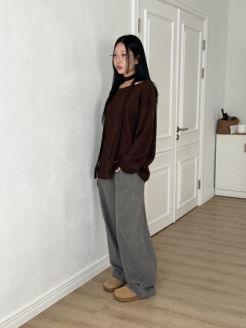 I MFACT東大門㊣代購女裝新品25秋冬真品職業牛仔褲毛絨羊毛I MFACT牛仔褲