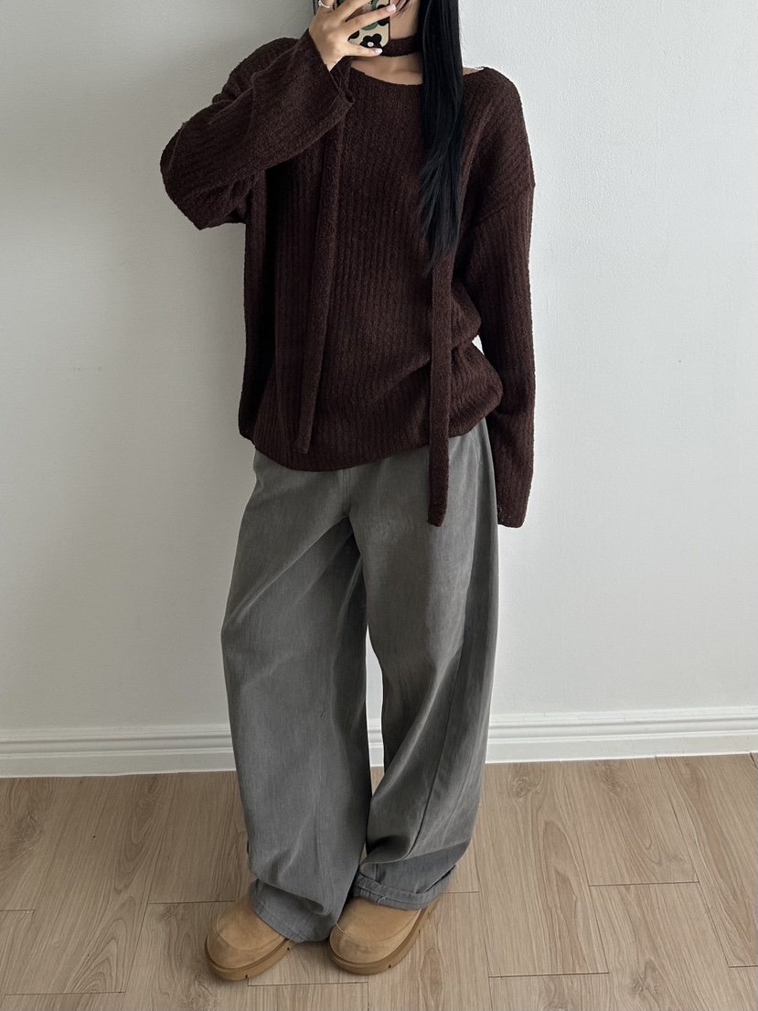 I MFACT東大門㊣代購女裝新品25秋冬真品職業牛仔褲毛絨羊毛I MFACT牛仔褲