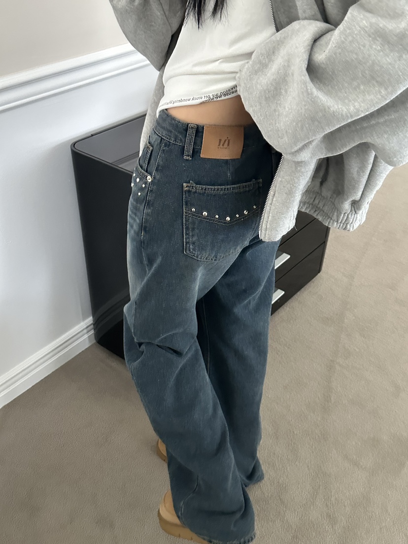 I MFACT東大門㊣直郵女裝新款時尚推薦職業休閑人氣牛仔褲I MFACT牛仔褲