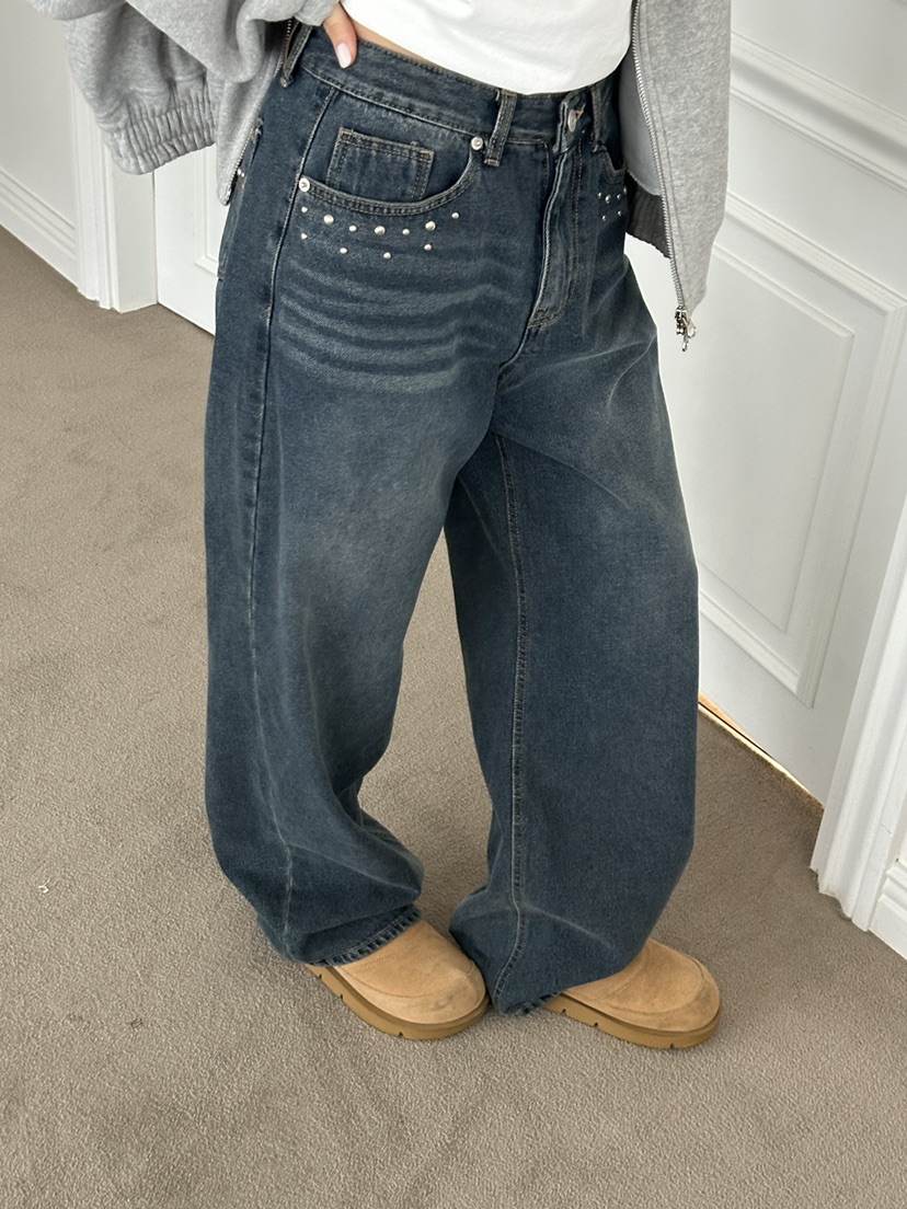 I MFACT東大門㊣直郵女裝新款時尚推薦職業休閑人氣牛仔褲I MFACT牛仔褲