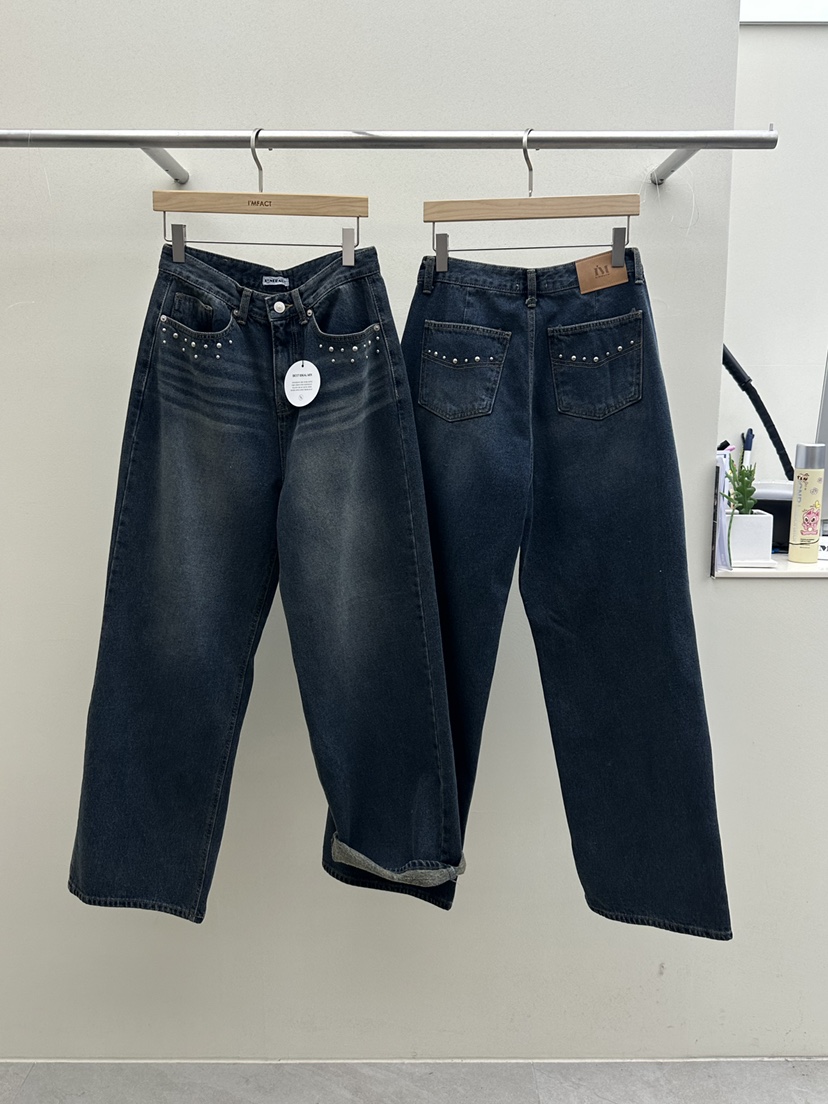 I MFACT東大門㊣直郵女裝新款時尚推薦職業休閑人氣牛仔褲I MFACT牛仔褲