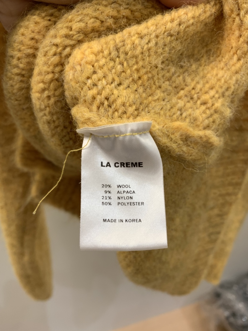 LA CREME東大門㊣代購女裝新款休閑時尚熱賣針織衫口袋羊駝LA CREME針織衫