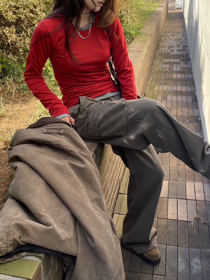 WATER/RIVER東大門㊣實拍女士新款時尚推薦真品25秋冬長袖T恤WATER/RIVER長袖T恤