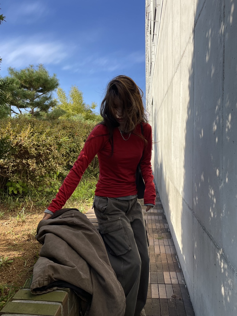 WATER/RIVER東大門㊣實拍女士新款時尚推薦真品25秋冬長袖T恤WATER/RIVER長袖T恤