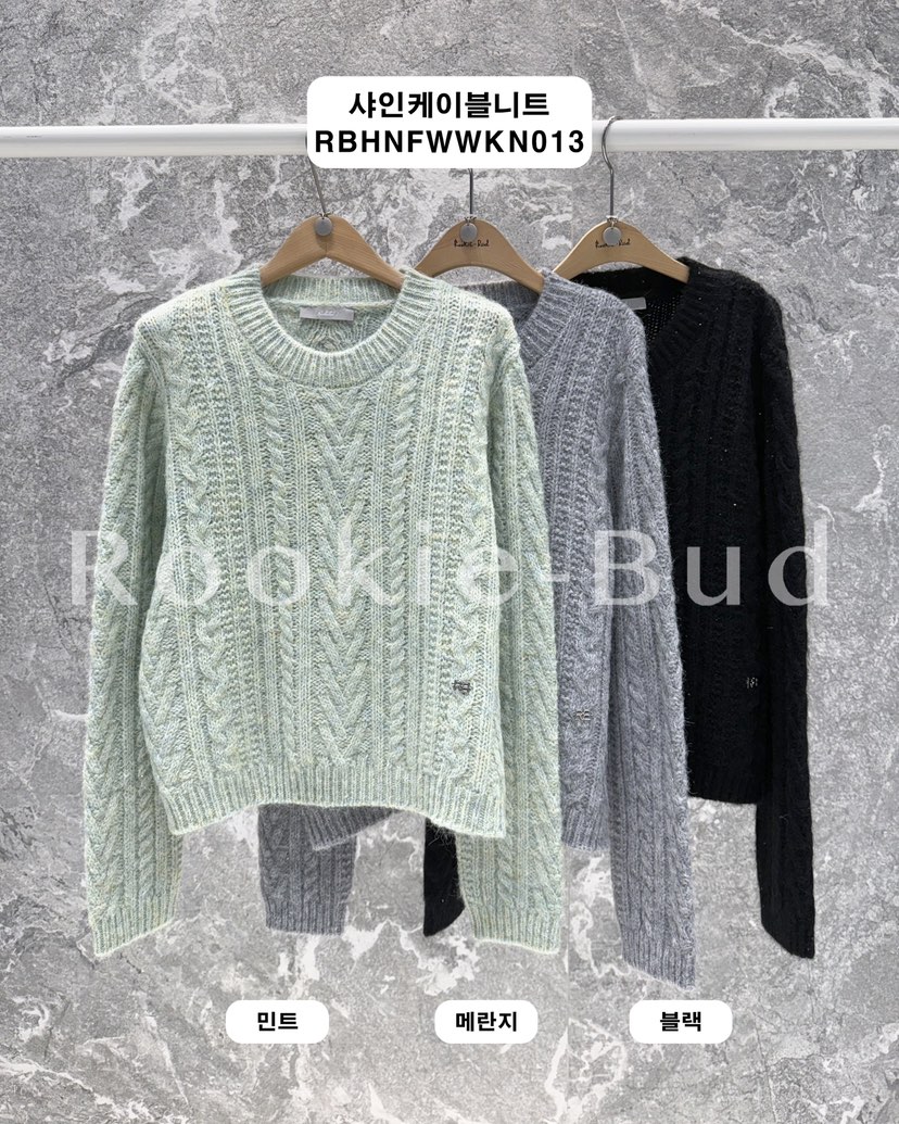 ROOKIE BUD東大門㊣實拍女士新款25秋冬休閑針織衫麻花針織ROOKIE BUD-L針織衫