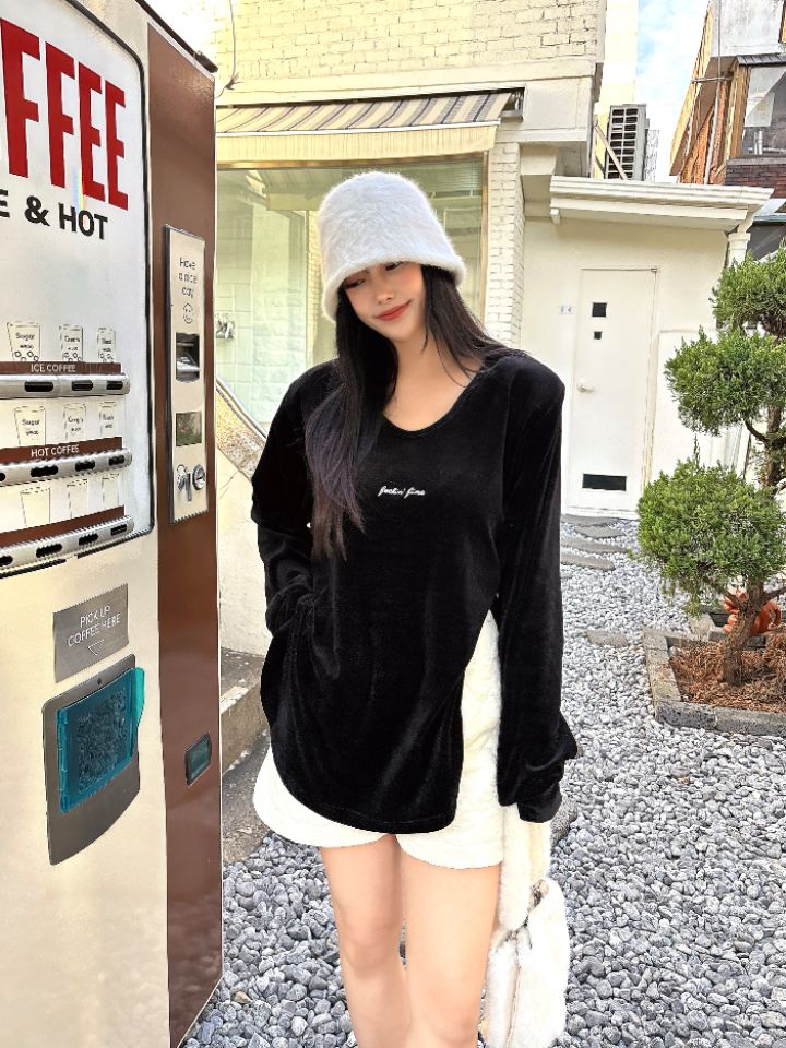 mars東大門㊣直郵女士新款熱賣時尚推薦真品長袖T恤刺繡絲絨mars長袖T恤