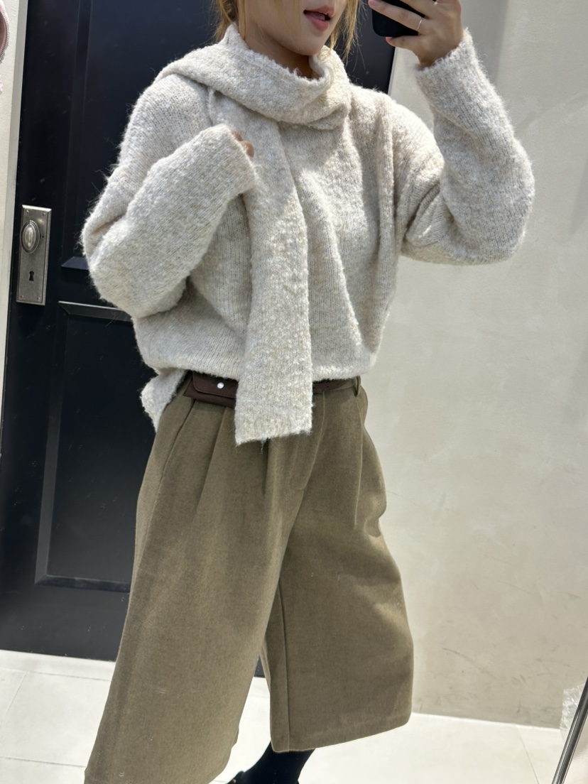 MILLIMETER東大門㊣直郵女裝新品推薦熱賣真品針織衫含圍巾MILLIMETER/MGML針織衫