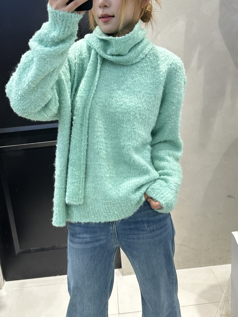 MILLIMETER東大門㊣直郵女裝新品推薦熱賣真品針織衫含圍巾MILLIMETER/MGML針織衫