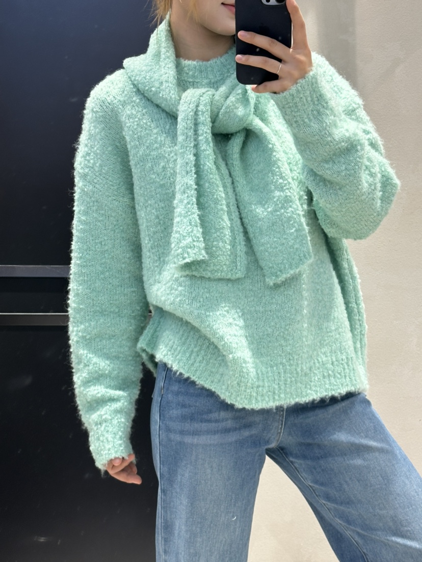 MILLIMETER東大門㊣直郵女裝新品推薦熱賣真品針織衫含圍巾MILLIMETER/MGML針織衫