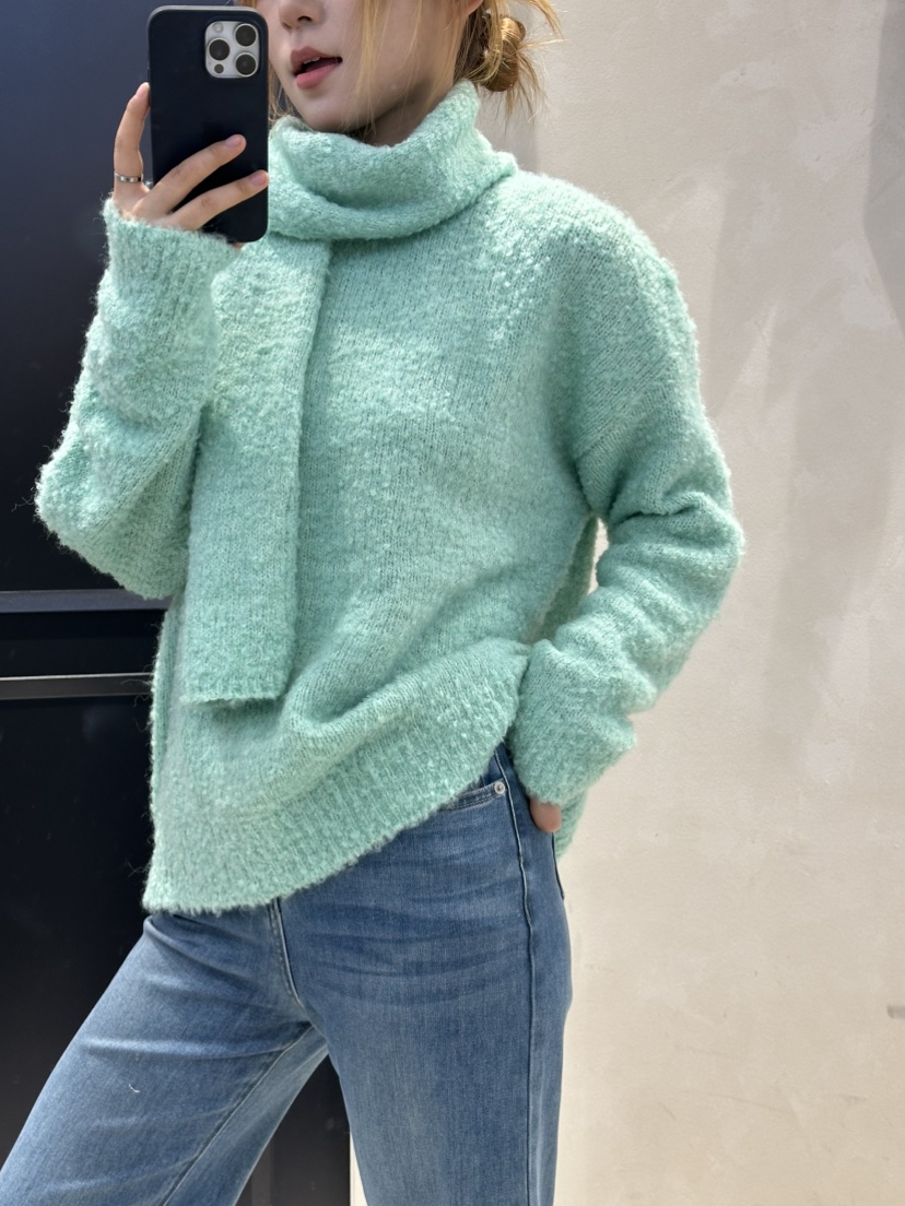 MILLIMETER東大門㊣直郵女裝新品推薦熱賣真品針織衫含圍巾MILLIMETER/MGML針織衫