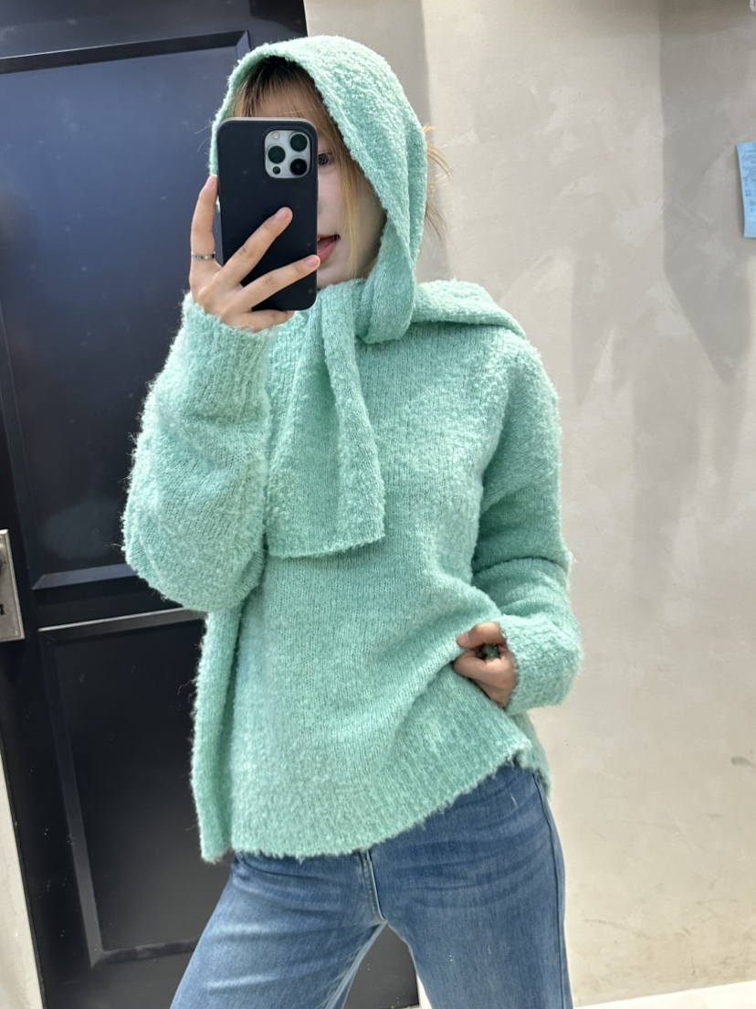 MILLIMETER東大門㊣直郵女裝新品推薦熱賣真品針織衫含圍巾MILLIMETER/MGML針織衫