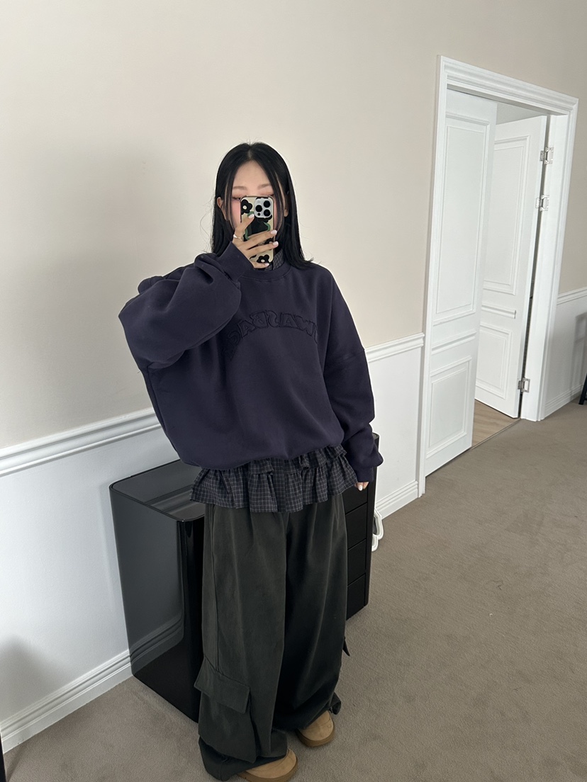 I MFACT韓國直郵㊣女裝新款熱賣襯衫蕾絲衫不含腰帶荷葉邊格紋I MFACT襯衫/蕾絲衫