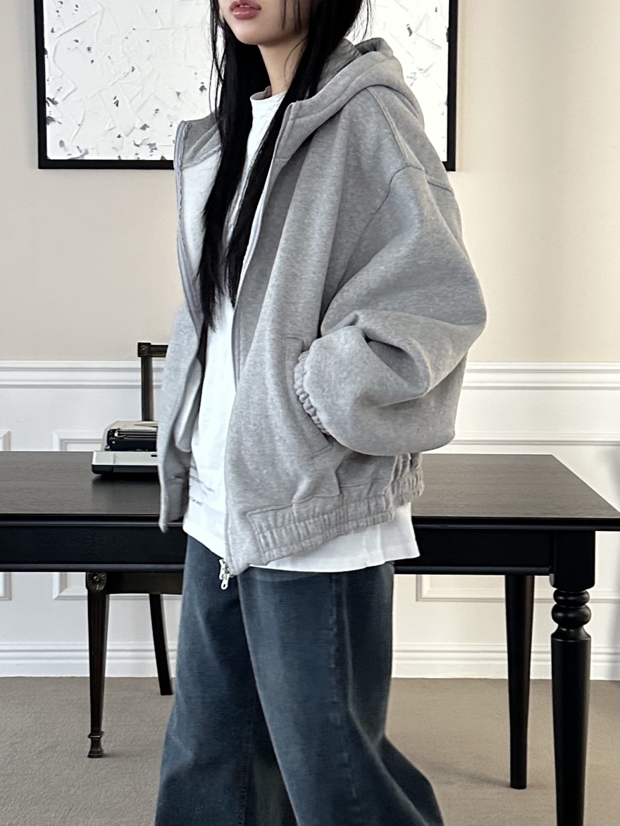 I MFACT韓國代購㊣女士新款25秋冬熱賣職業衛衣拉鏈高領連帽I MFACT衛衣