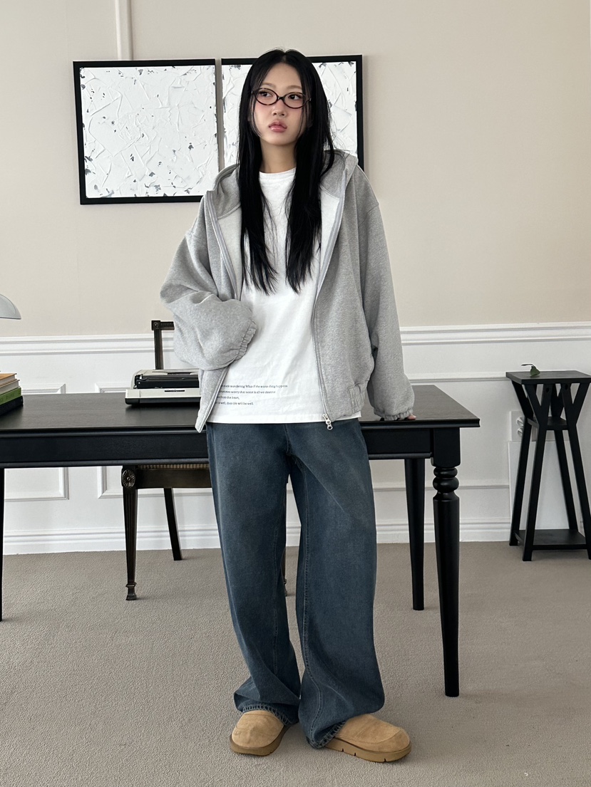 I MFACT韓國代購㊣女士新款25秋冬熱賣職業衛衣拉鏈高領連帽I MFACT衛衣