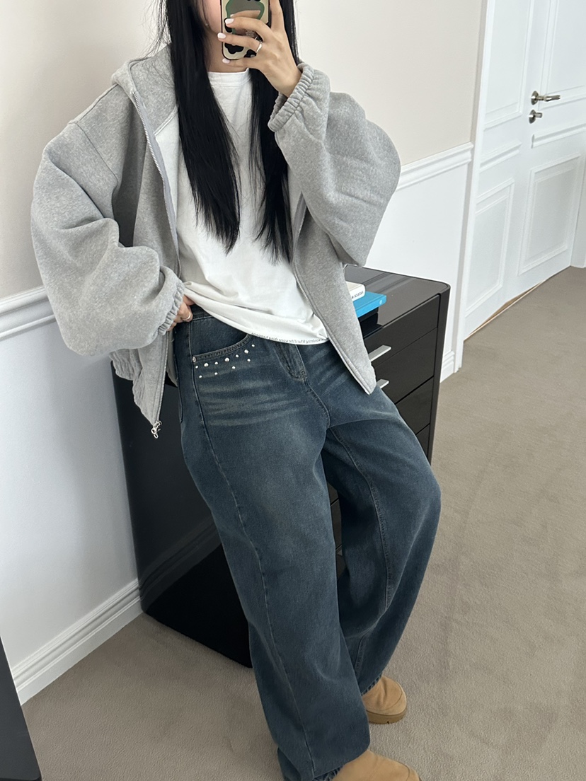 I MFACT韓國代購㊣女士新款25秋冬熱賣職業衛衣拉鏈高領連帽I MFACT衛衣圖色1