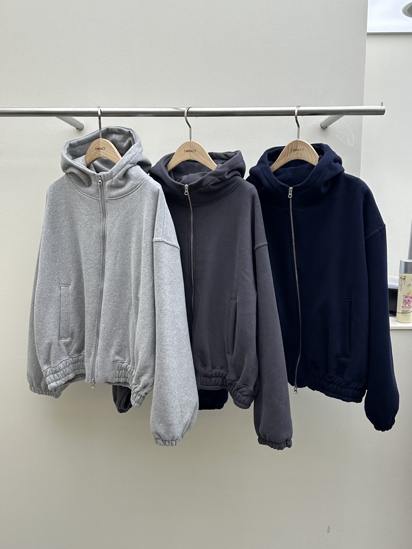 I MFACT韓國代購㊣女士新款25秋冬熱賣職業衛衣拉鏈高領連帽I MFACT衛衣圖色2左二色