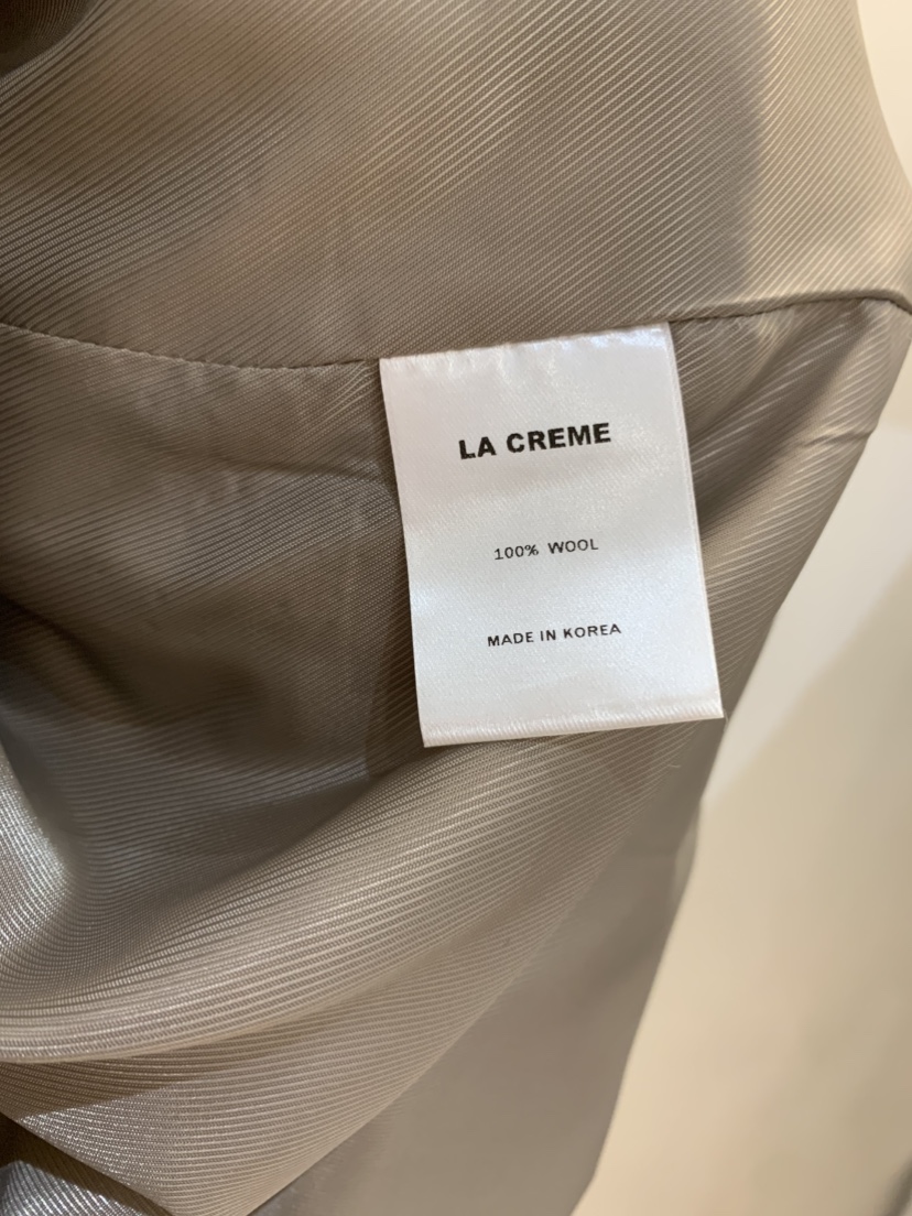 LA CREME東大門㊣代購女士新品休閑真品中長款大衣含腰帶羊毛LA CREME中長款大衣