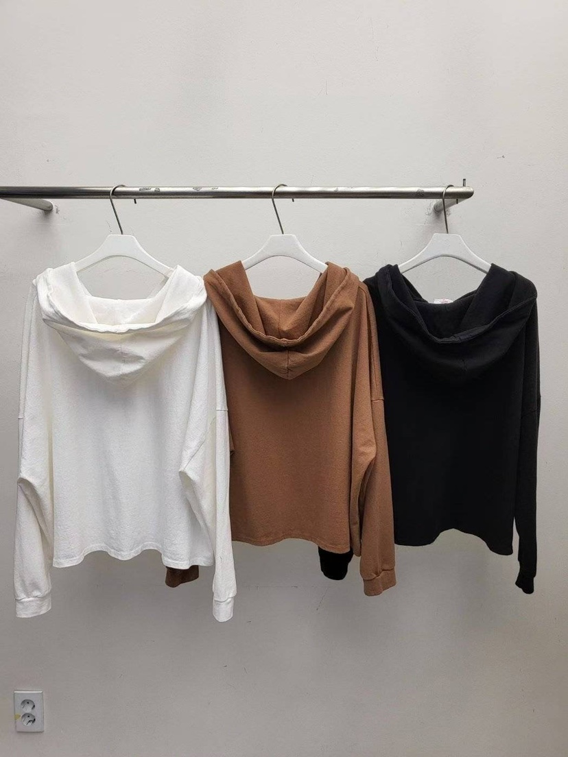 ZACCU韓國直郵㊣女裝新款推薦熱賣職業真品長袖T恤兜帽紐扣ZACCU長袖T恤