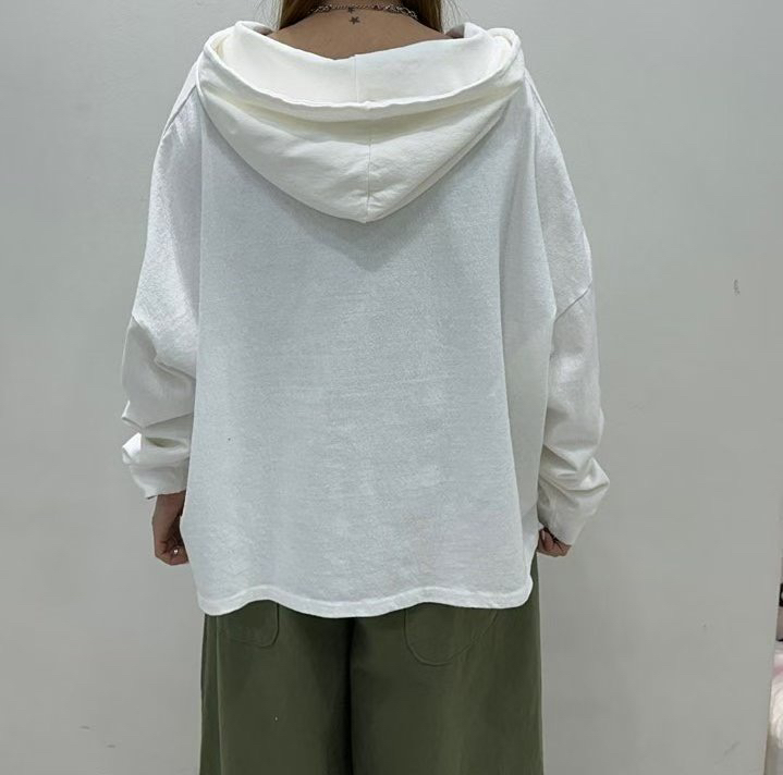 ZACCU韓國直郵㊣女裝新款推薦熱賣職業真品長袖T恤兜帽紐扣ZACCU長袖T恤