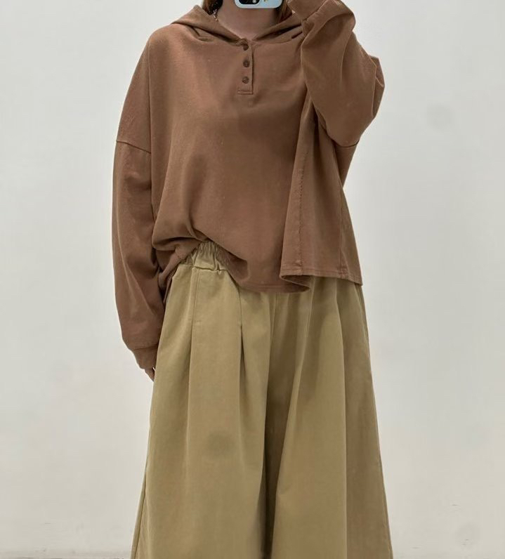 ZACCU韓國直郵㊣女裝新款推薦熱賣職業真品長袖T恤兜帽紐扣ZACCU長袖T恤