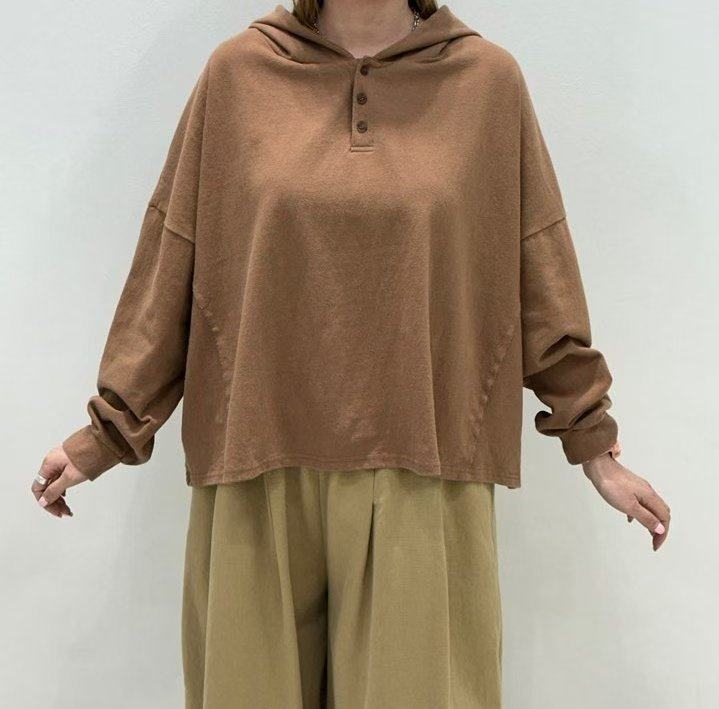 ZACCU韓國直郵㊣女裝新款推薦熱賣職業真品長袖T恤兜帽紐扣ZACCU長袖T恤