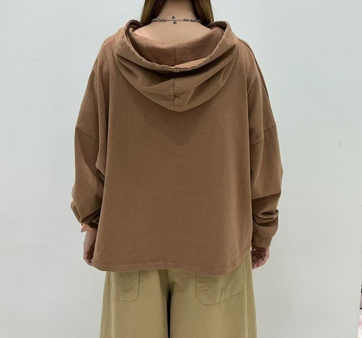 ZACCU韓國直郵㊣女裝新款推薦熱賣職業真品長袖T恤兜帽紐扣ZACCU長袖T恤