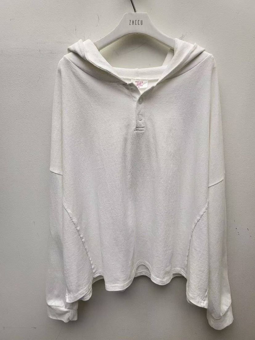 ZACCU韓國直郵㊣女裝新款推薦熱賣職業真品長袖T恤兜帽紐扣ZACCU長袖T恤圖色2