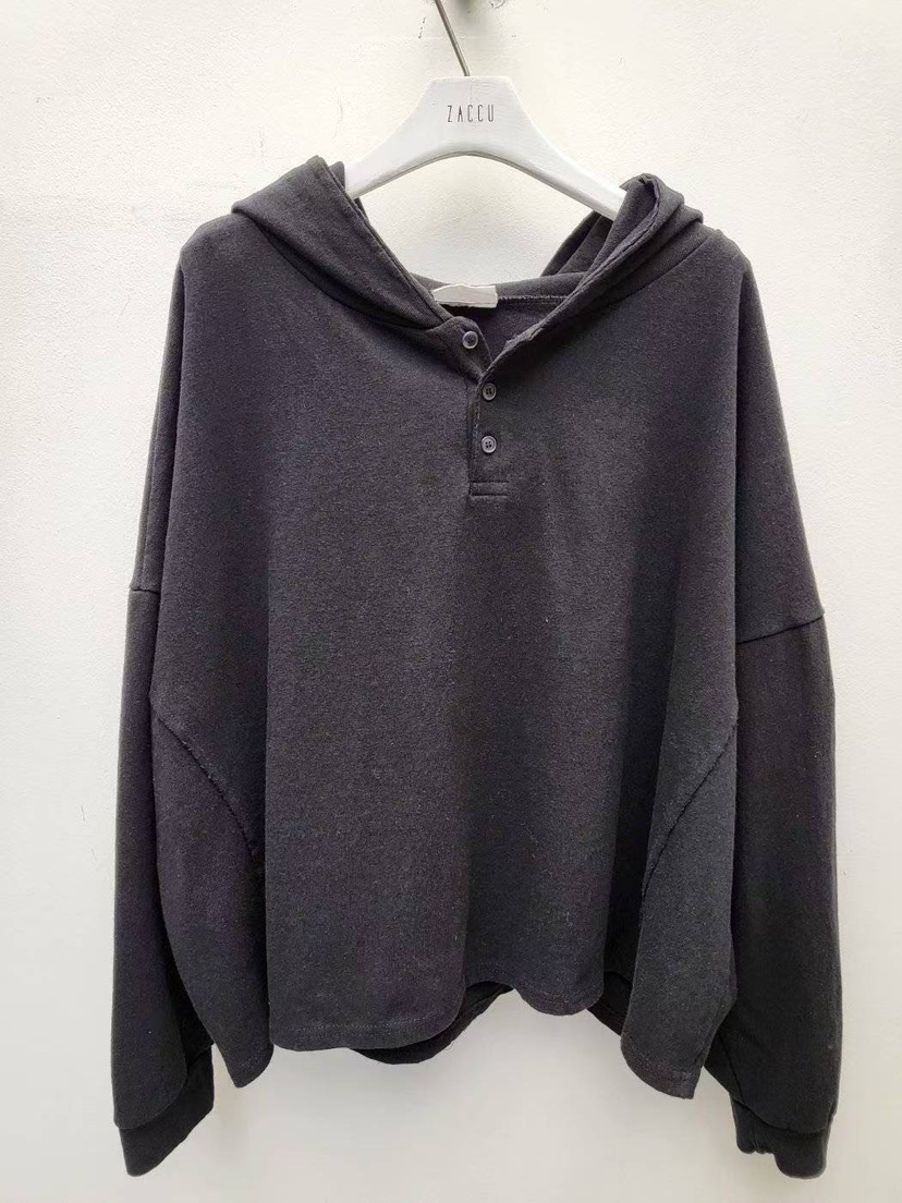 ZACCU韓國直郵㊣女裝新款推薦熱賣職業真品長袖T恤兜帽紐扣ZACCU長袖T恤圖色3
