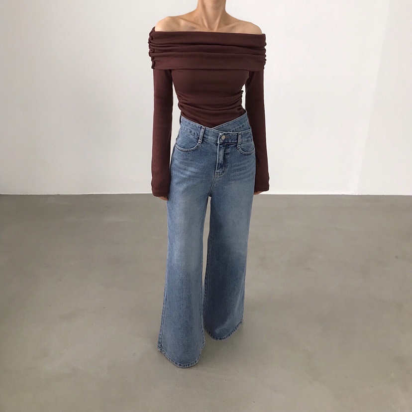 2TWO MOON韓國代購㊣女士新品真品熱賣25秋冬推薦長袖T恤褶皺2TWO MOON長袖T恤