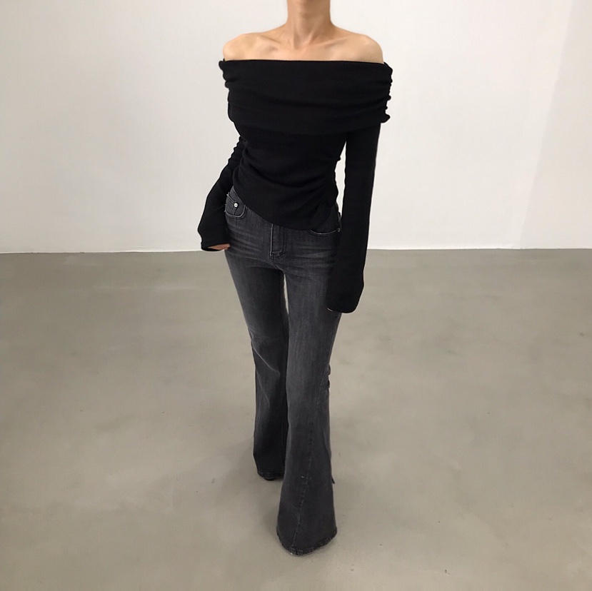 2TWO MOON韓國代購㊣女士新品真品熱賣25秋冬推薦長袖T恤褶皺2TWO MOON長袖T恤