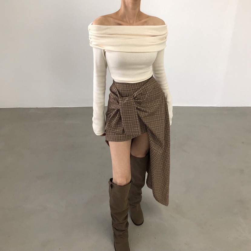 2TWO MOON韓國代購㊣女士新品真品熱賣25秋冬推薦長袖T恤褶皺2TWO MOON長袖T恤