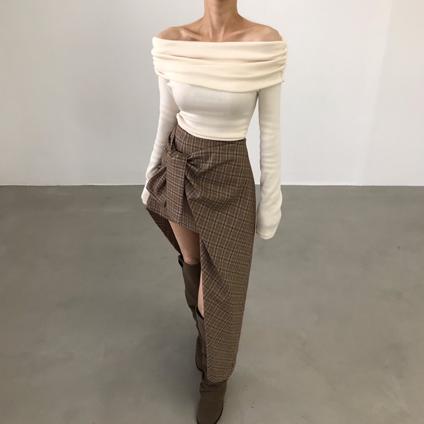 2TWO MOON韓國代購㊣女士新品真品熱賣25秋冬推薦長袖T恤褶皺2TWO MOON長袖T恤