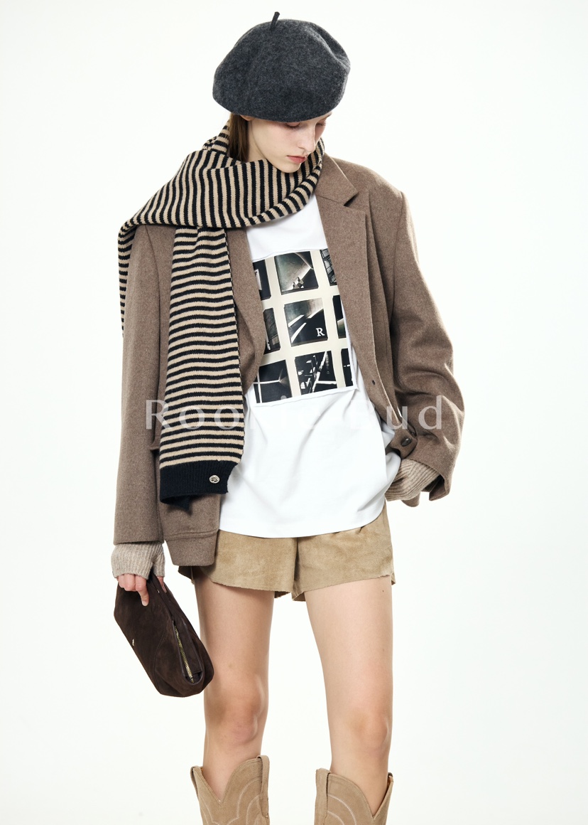 ROOKIE BUD東大門㊣代購女士新品熱賣職業真品圍巾披肩條紋ROOKIE BUD-L圍巾/披肩