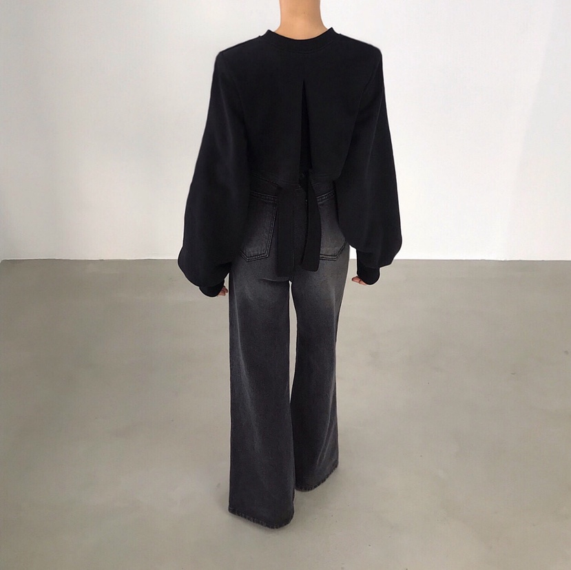 2TWO MOON東大門㊣實拍女裝新品休閑推薦真品衛衣保暖腰帶2TWO MOON衛衣