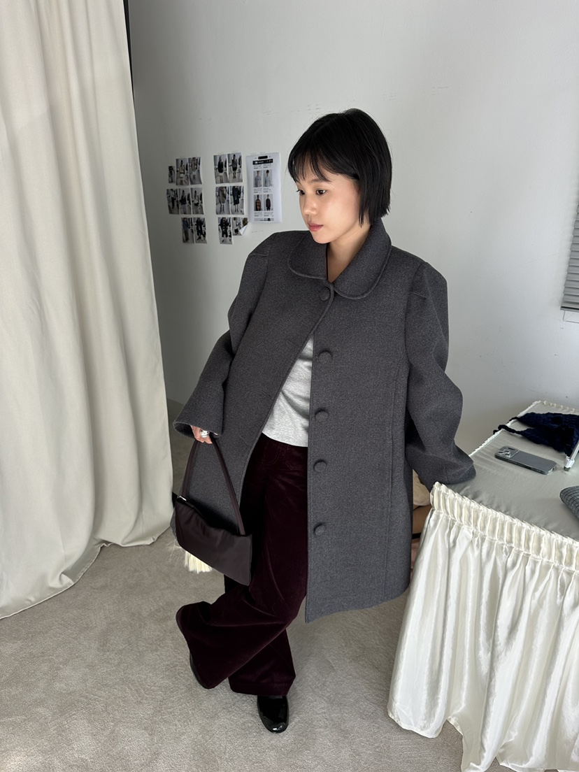 MURS韓國代購㊣女裝新品休閑推薦時尚職業人氣真品中長款大衣MURS中長款大衣