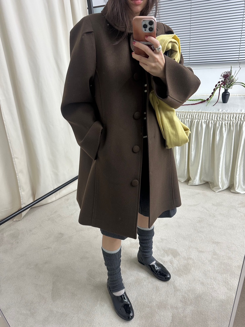 MURS韓國代購㊣女裝新品休閑推薦時尚職業人氣真品中長款大衣MURS中長款大衣圖色2