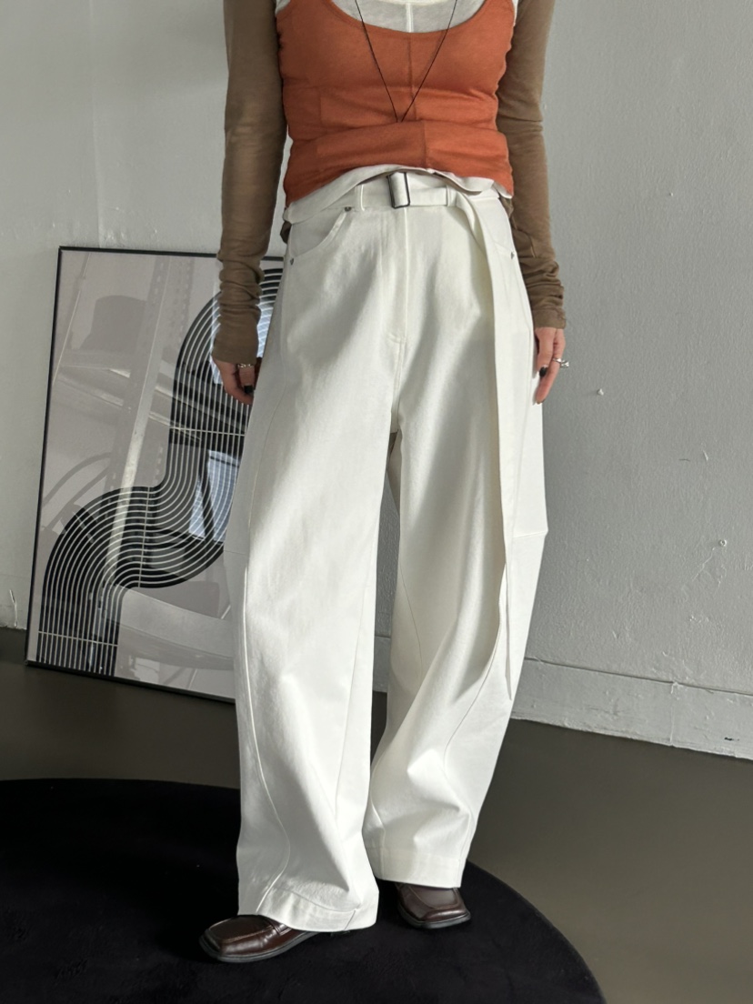 OVER NEAR韓國直郵㊣女裝新款推薦25秋冬人氣休閑褲含腰帶OVER NEAR休閑褲